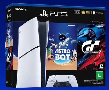Console PlayStation 5 Slim Digital com embalagem e jogos